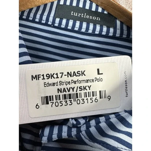 Turtleson Polo Shirt Mens Large Blue Zurich Classic TPC Performance Golf New - Picture 8 of 9